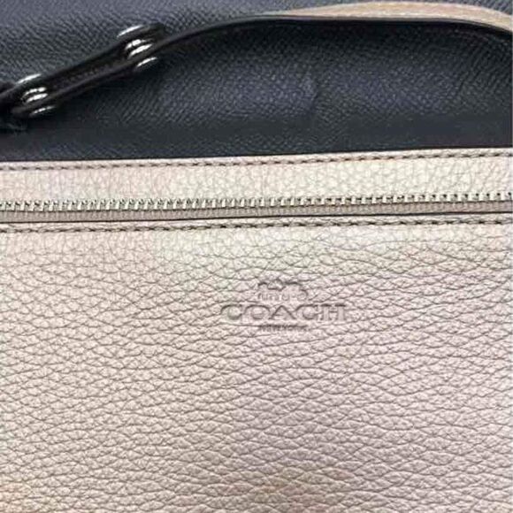 Coach Designer Metallic Foldover Gold Leather Crossbody Bag Purse Handbag - Picture 6 of 6